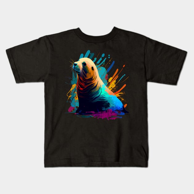 Sea Lion Kids T-Shirt by JH Mart